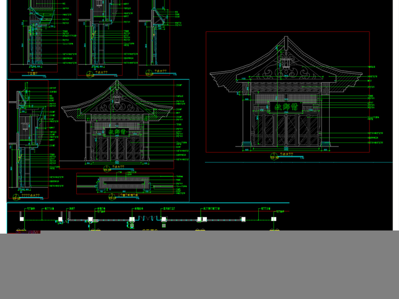 原创中式餐馆外立面全套CAD施工图-版权<a href=https://www.yitu.cn/su/7381.html target=_blank class=infotextkey>可商用</a>