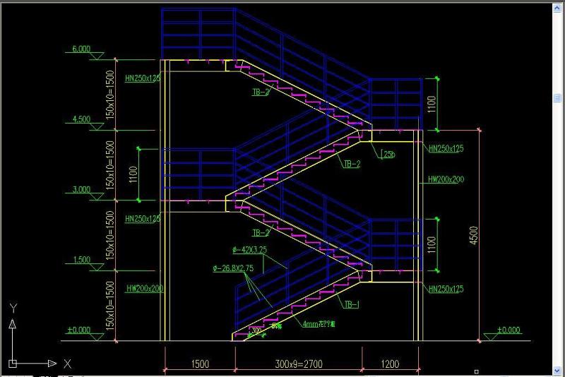 原创钢梯CAD