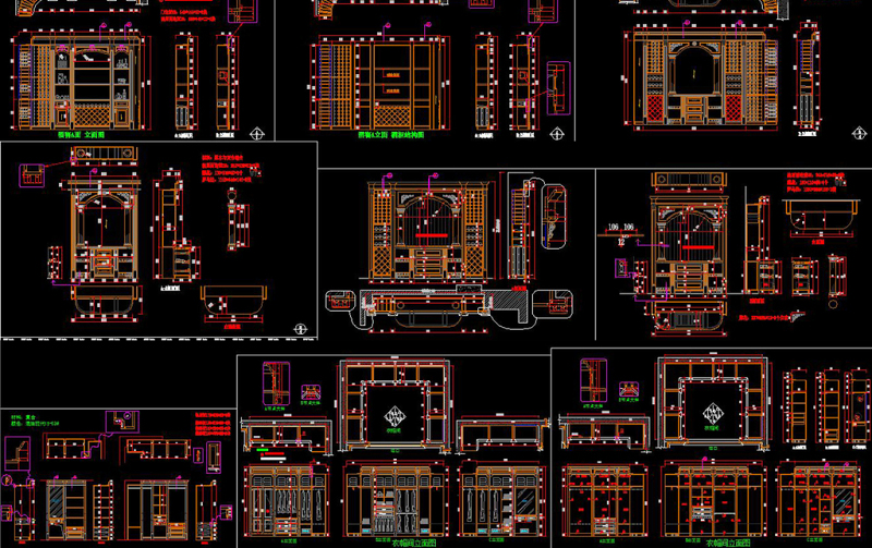 原创CAD<a href=https://www.yitu.cn/sketchup/yigui/index.html target=_blank class=infotextkey>衣柜</a><a href=https://www.yitu.cn/sketchup/jiugui/index.html target=_blank class=infotextkey><a href=https://www.yitu.cn/su/7976.html target=_blank class=infotextkey>酒柜</a></a>施工<a href=https://www.yitu.cn/su/7937.html target=_blank class=infotextkey>图纸</a>立面图<a href=https://www.yitu.cn/sketchup/bogujia/index.html target=_blank class=infotextkey>博古架</a>柜子图