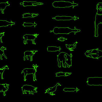 原创CAD建筑常用千种动物图块