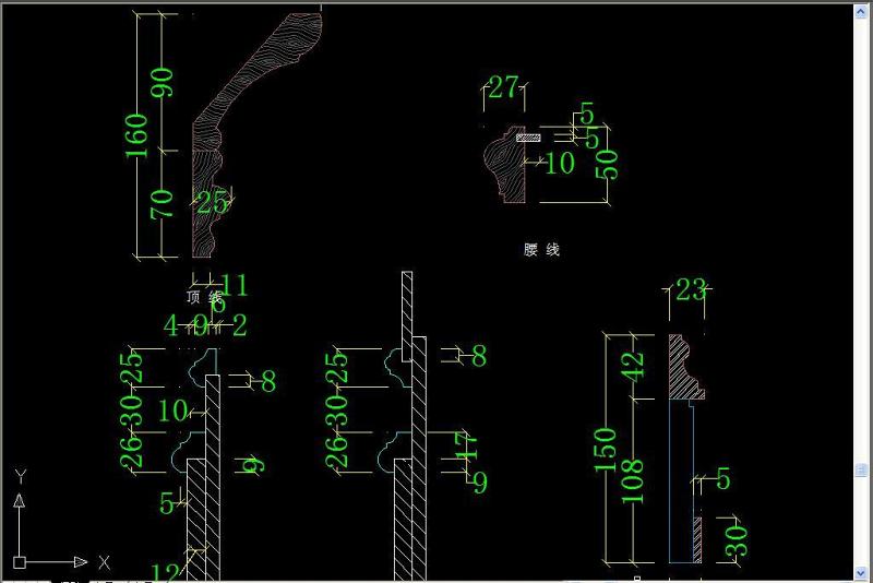 原创标准护墙板CAD实木线条CAD