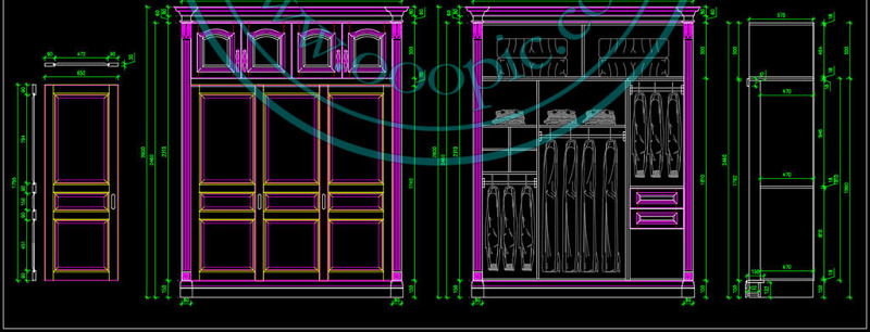 原创平开门推拉门<a href=https://www.yitu.cn/sketchup/yigui/index.html target=_blank class=infotextkey>衣柜</a><a href=https://www.yitu.cn/su/6997.html target=_blank class=infotextkey>工艺</a>结构CAD图