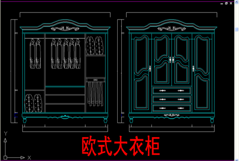 原创欧式<a href=https://www.yitu.cn/sketchup/yigui/index.html target=_blank class=infotextkey>衣柜</a>、<a href=https://www.yitu.cn/sketchup/shugui/index.html target=_blank class=infotextkey>书柜</a>cad<a href=https://www.yitu.cn/su/7937.html target=_blank class=infotextkey>图纸</a>