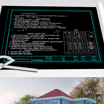 原创砖混结构两层独栋别墅建筑施工图设计-版权可商用