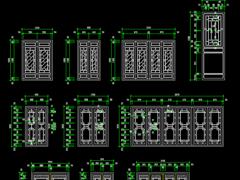 原创古建筑木质门<a href=https://www.yitu.cn/sketchup/chuang/index.html target=_blank class=infotextkey>窗</a>立面图CAD-版权<a href=https://www.yitu.cn/su/7381.html target=_blank class=infotextkey>可商用</a>