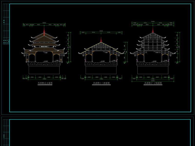 原创CAD侗族风雨<a href=https://www.yitu.cn/su/8137.html target=_blank class=infotextkey>桥</a>施工图-版权<a href=https://www.yitu.cn/su/7381.html target=_blank class=infotextkey>可商用</a>