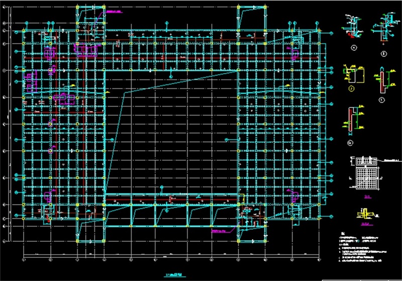 原创图书馆结构CAD<a href=https://www.yitu.cn/su/7937.html target=_blank class=infotextkey>图纸</a>