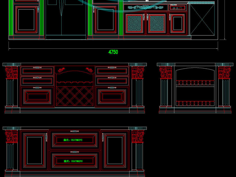 原创整木定制昆明<a href=https://www.yitu.cn/sketchup/zhanting/index.html target=_blank class=infotextkey>展厅</a>案例CAD深化拆单图库-版权<a href=https://www.yitu.cn/su/7381.html target=_blank class=infotextkey>可商用</a>