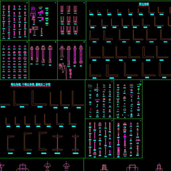 原创CAD建筑五金构件图库大全膨胀螺栓螺丝-版权可商用