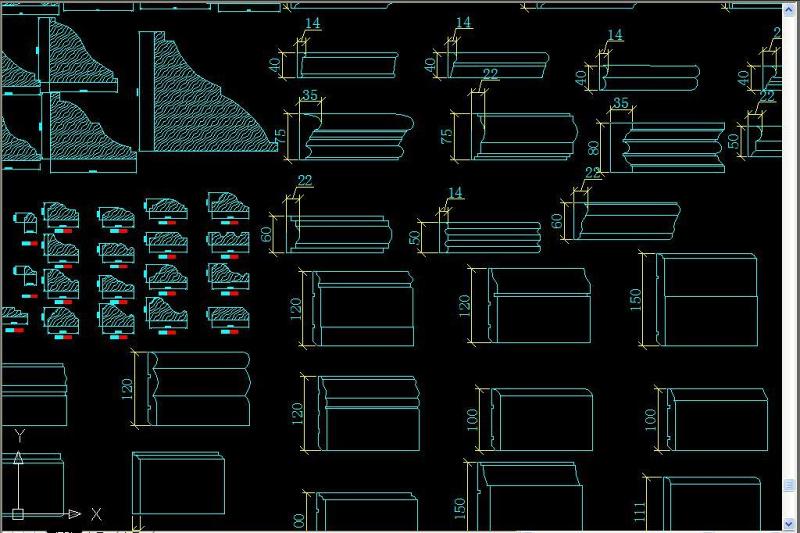 原创实木线条CAD