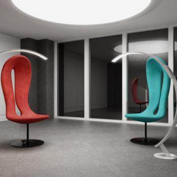 现代座椅落地灯组合3D模型
