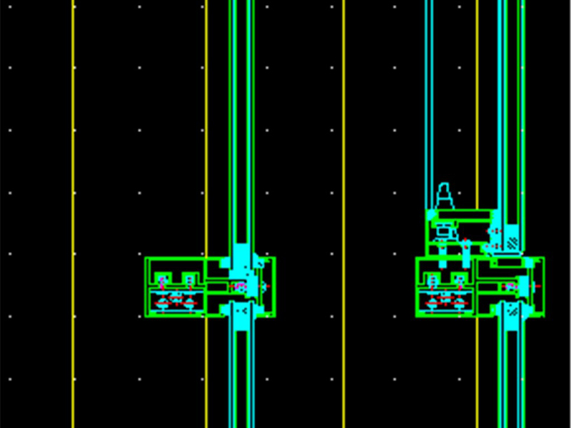 原创深化半隐形<a href=https://www.yitu.cn/su/7430.html target=_blank class=infotextkey>玻璃幕墙</a>CAD图库大全