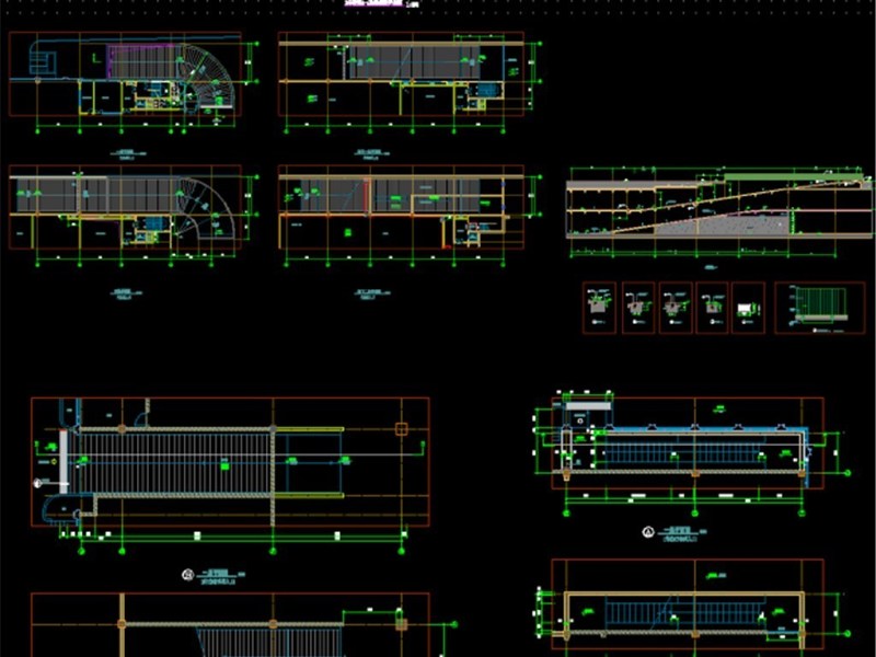 原创精品深化台阶坡道CAD图库大全