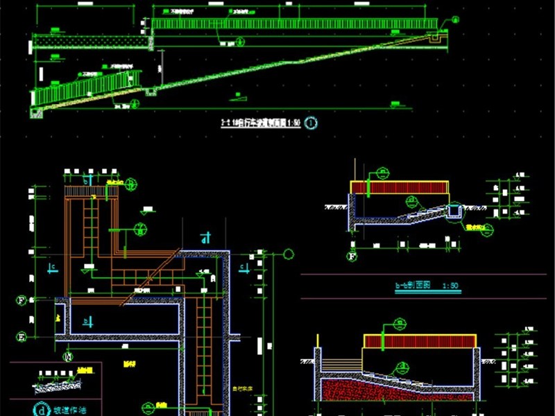 原创精品深化台阶坡道CAD图库大全