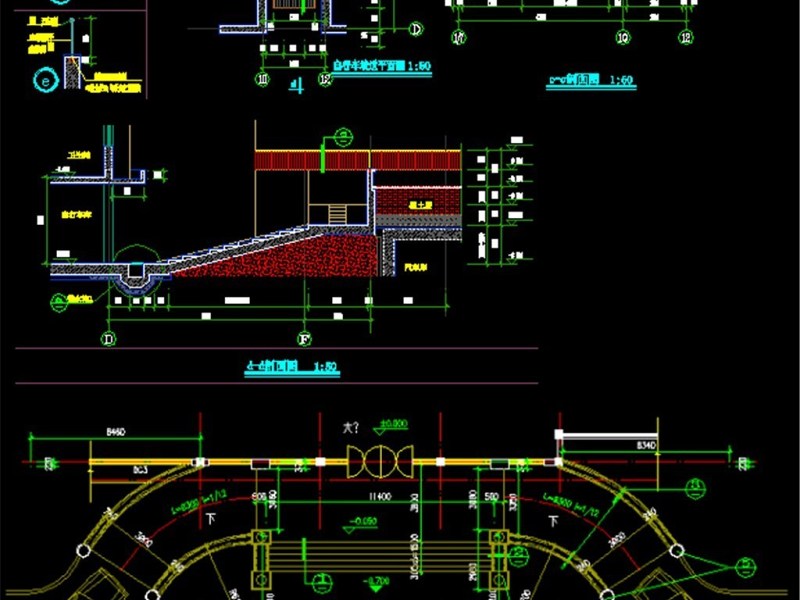 原创精品深化台阶坡道CAD图库大全