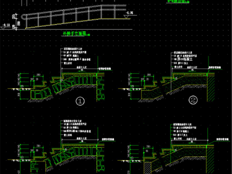 原创精品深化台阶坡道CAD图库大全