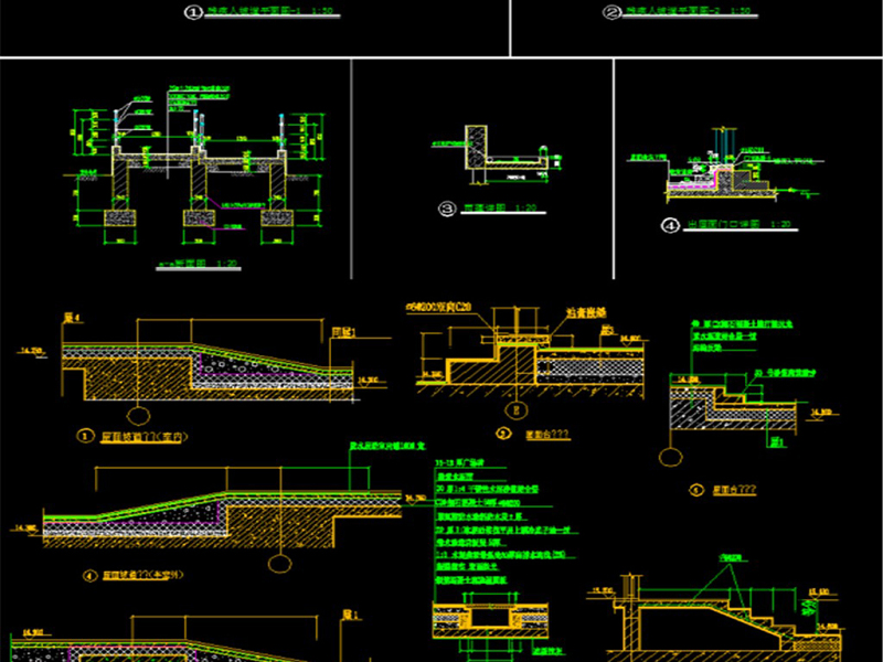 原创精品深化台阶坡道CAD图库大全