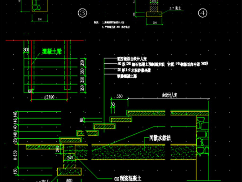 原创精品深化台阶坡道CAD图库大全