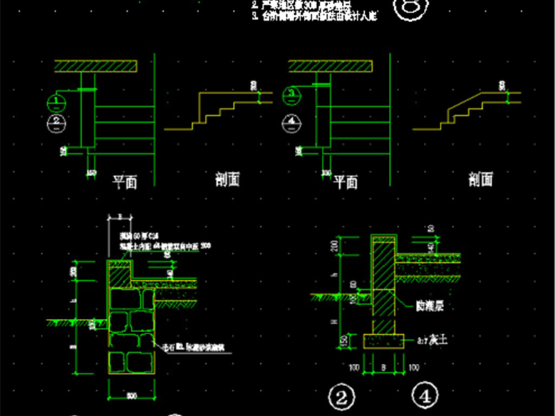 原创精品深化台阶坡道CAD图库大全