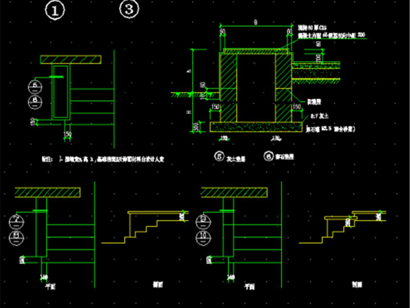 原创精品深化台阶坡道CAD图库大全