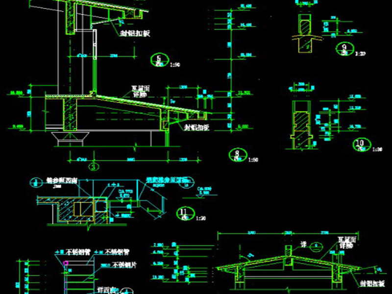原创精品深化坡屋面建筑构造CAD图集