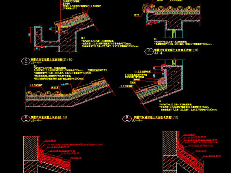 原创精品深化坡屋面建筑构造CAD图集