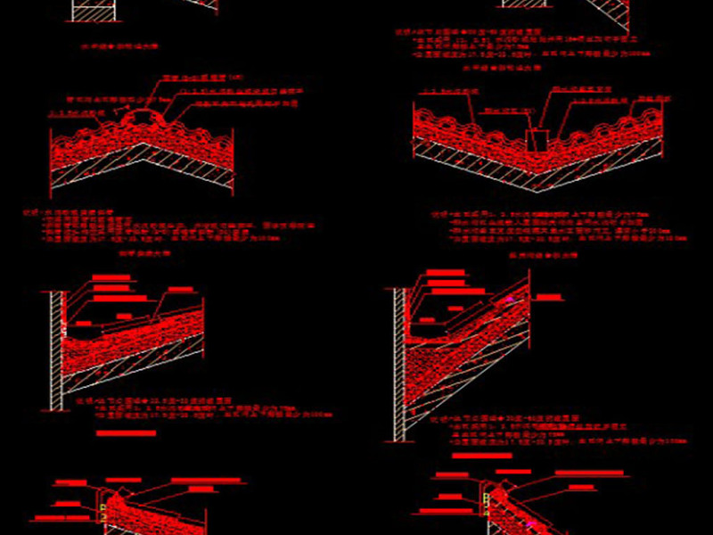 原创精品深化坡屋面建筑构造CAD图集