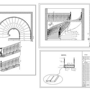 原创弧形实木楼梯cad图-版权可商用3D模型