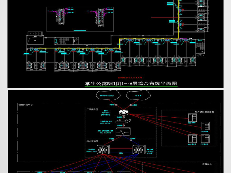 原创某学院新校区网络综合布线全套<a href=https://www.yitu.cn/su/7937.html target=_blank class=infotextkey>图纸</a>-版权<a href=https://www.yitu.cn/su/7381.html target=_blank class=infotextkey>可商用</a>