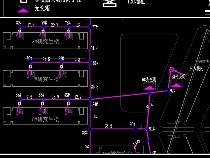 原创大学信息化网络<a href=https://www.yitu.cn/su/8010.html target=_blank class=infotextkey>平台</a>建设校区光缆路由竣工图-版权<a href=https://www.yitu.cn/su/7381.html target=_blank class=infotextkey>可商用</a>