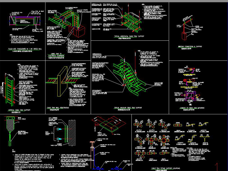 原创CAD建筑电气施工常用节点详图汇总（<a href=https://www.yitu.cn/su/6952.html target=_blank class=infotextkey><a href=https://www.yitu.cn/su/8137.html target=_blank class=infotextkey>桥</a>架</a>、线管、机电设备）-版权<a href=https://www.yitu.cn/su/7381.html target=_blank class=infotextkey>可商用</a>