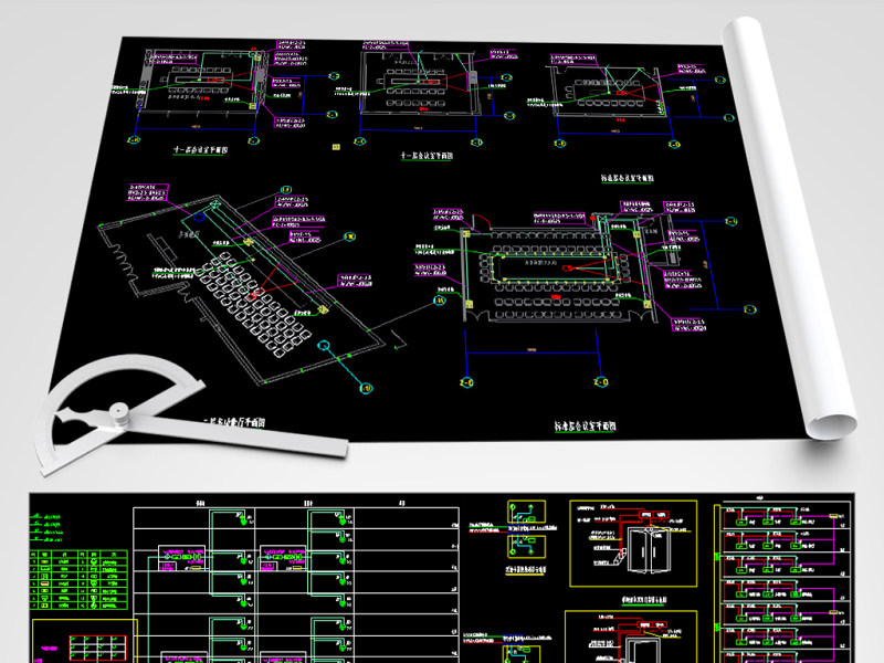 原创CAD机房弱电智能化系统平面图-版权可商用