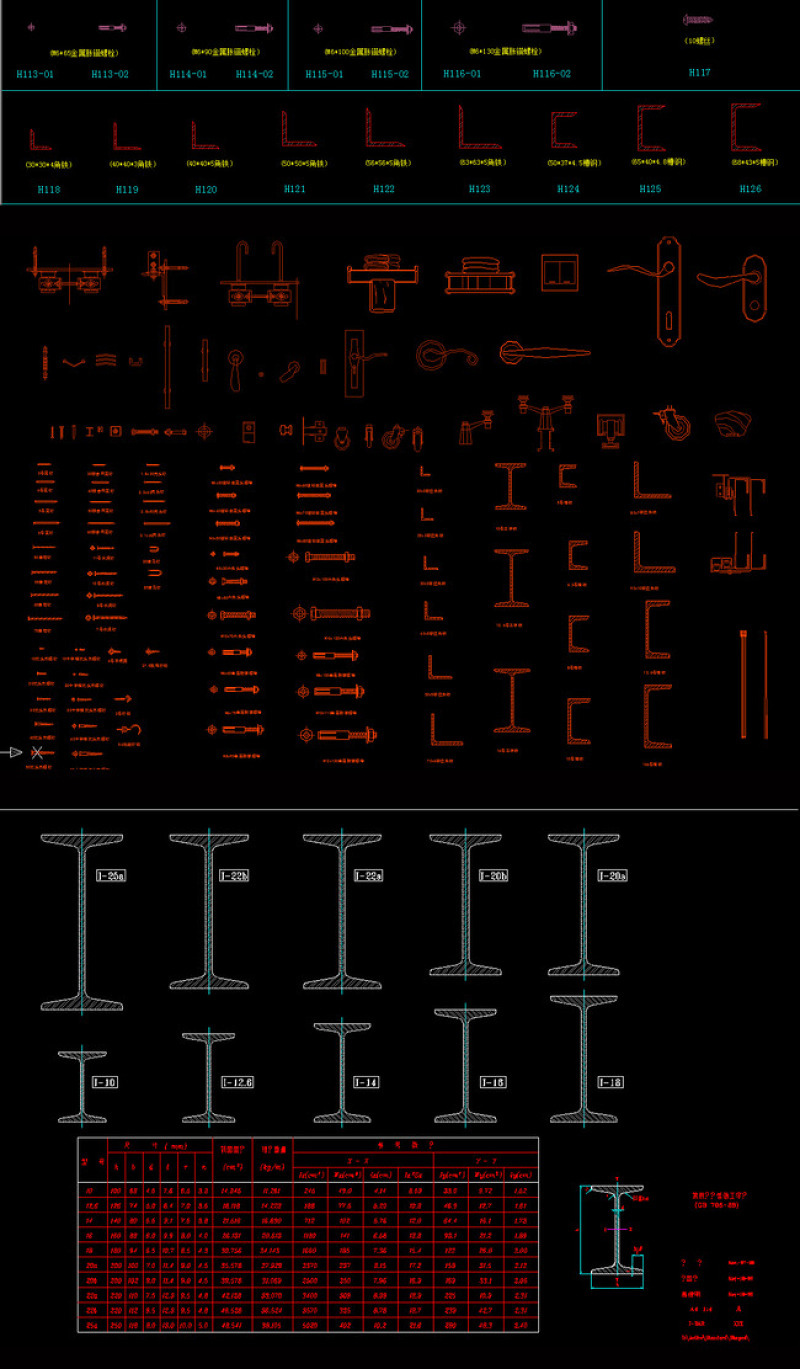 原创超级全的<a href=https://www.yitu.cn/sketchup/wujin/index.html target=_blank class=infotextkey>五金</a>构件CAD图库