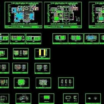 一套别墅cad图集图片