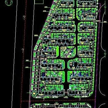 居住区cad平面规划图图片