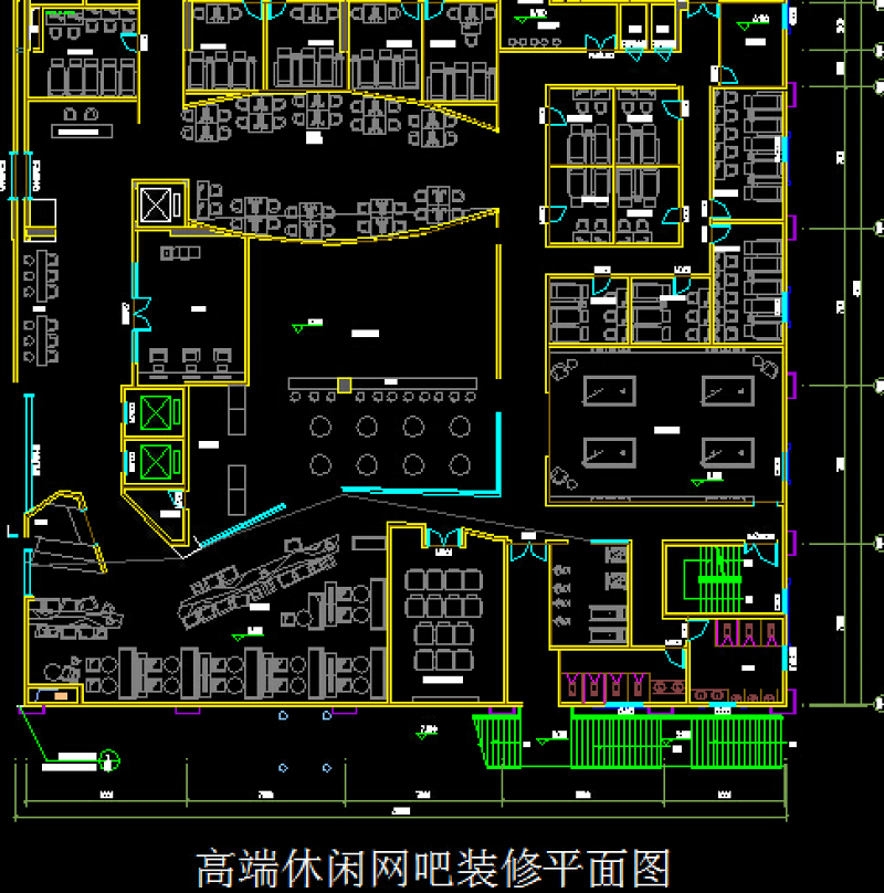 高端休闲网吧装修<a href=https://www.yitu.cn/su/7392.html target=_blank class=infotextkey>平面</a>图