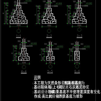 毛石条基cad图纸