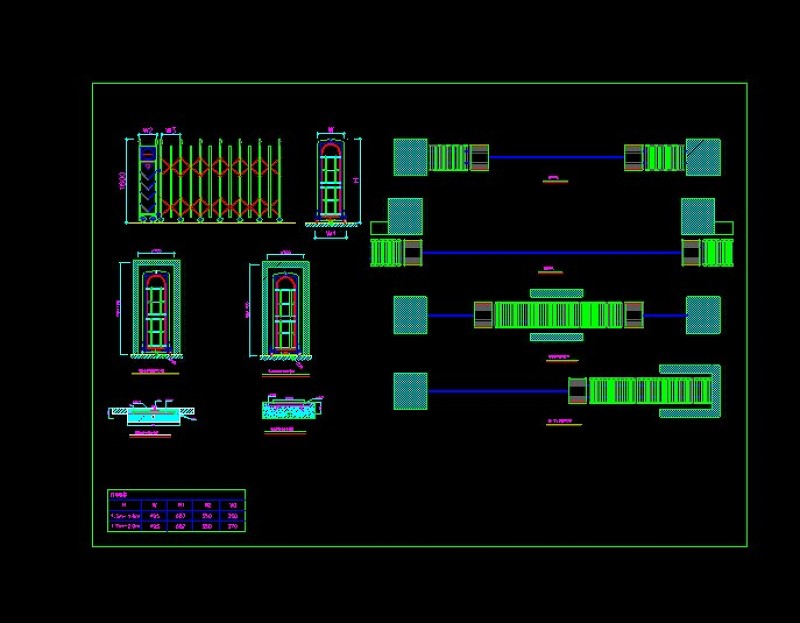 几套伸缩门CAD<a href=https://www.yitu.cn/su/7590.html target=_blank class=infotextkey>设计</a>图.