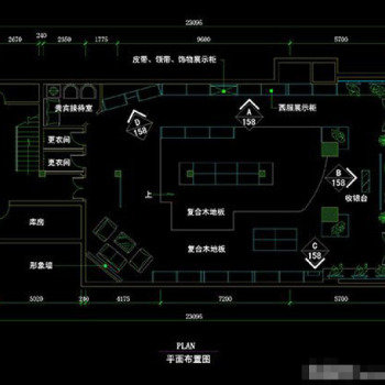 服装店cad平面布置图