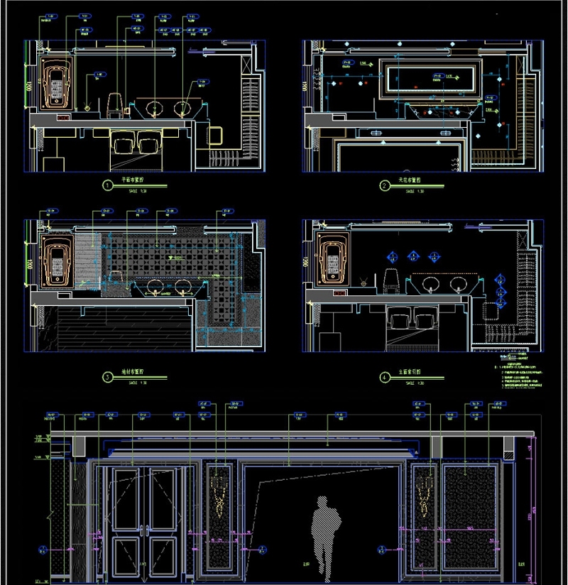 原创<a href=https://www.yitu.cn/sketchup/zhanting/index.html target=_blank class=infotextkey>展厅</a>平立面CAD施工图