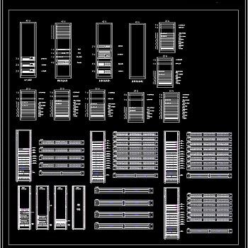 弱电机柜CAD图库