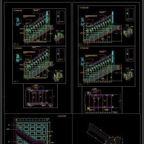 原创楼梯设计画法CAD3D模型