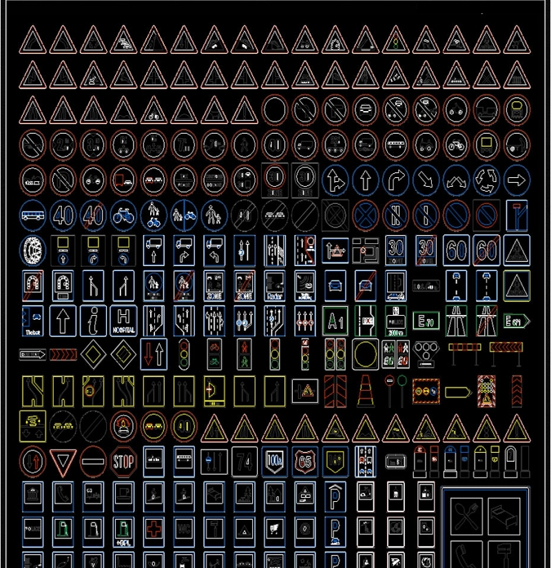 原创2019<a href=https://www.yitu.cn/su/7436.html target=_blank class=infotextkey>交通</a>灯<a href=https://www.yitu.cn/su/7436.html target=_blank class=infotextkey>交通</a>标志CAD图库