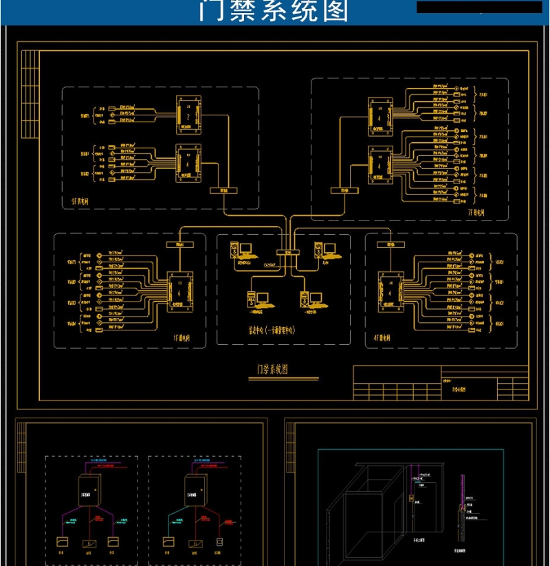 原创门禁系统cad素材