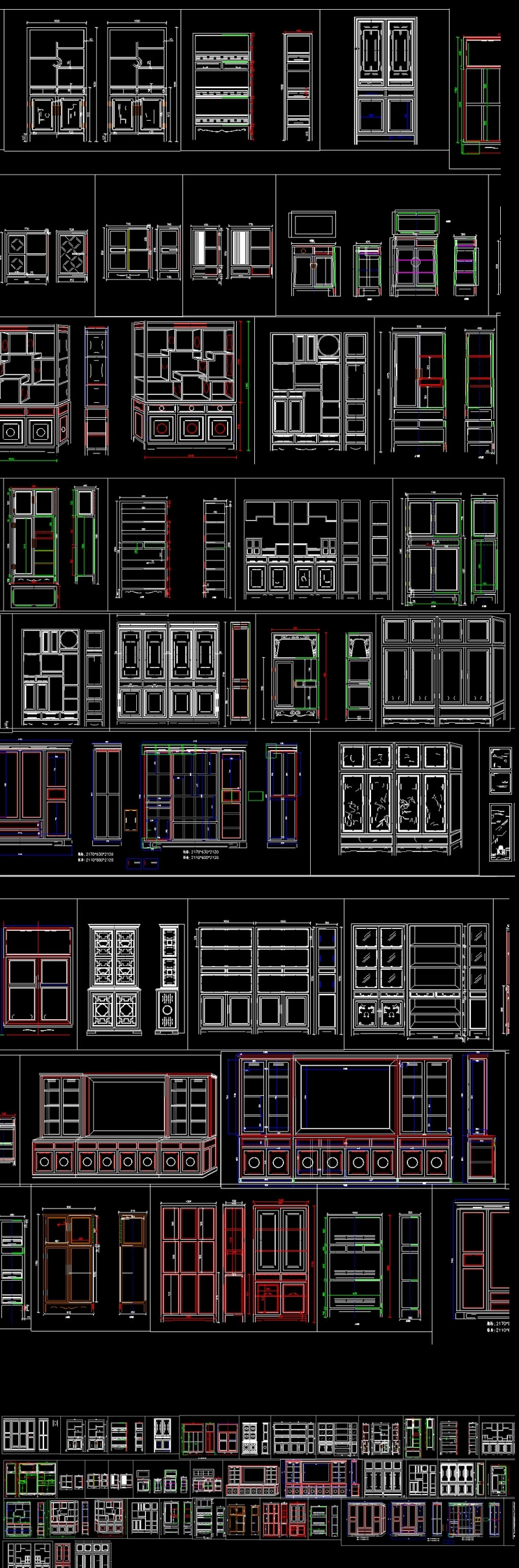 原创红木实木家具中式<a href=https://www.yitu.cn/sketchup/yigui/index.html target=_blank class=infotextkey>衣柜</a>cad素材