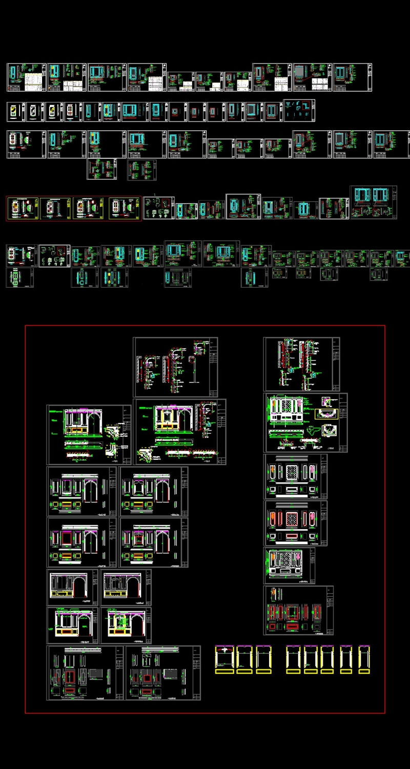 原创<a href=https://www.yitu.cn/sketchup/zhanting/index.html target=_blank class=infotextkey>展厅</a><a href=https://www.yitu.cn/su/7699.html target=_blank class=infotextkey>法式</a>墙板CAD图库