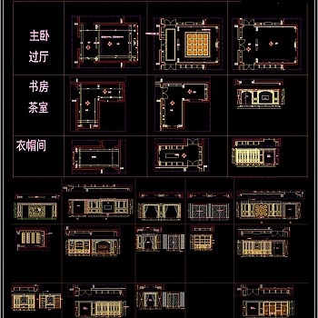 新中式背景墙护墙板CAD图库