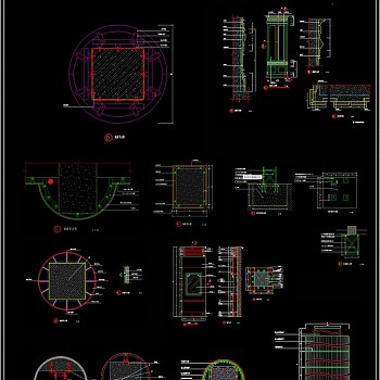 CAD包柱做法柱子装修节点剖面图施工图纸