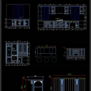 法式橱柜CAD图库橱柜设计素材3D模型