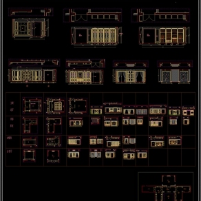 中式豪宅护墙板CAD图库3D模型